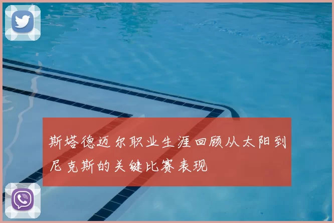 斯塔德迈尔职业生涯回顾从太阳到尼克斯的关键比赛表现