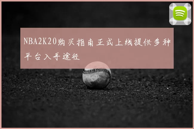 NBA2K20购买指南正式上线提供多种平台入手途径